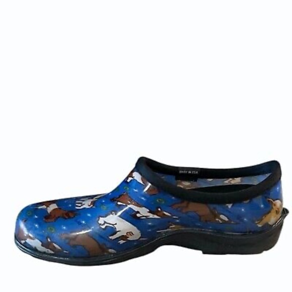 Sloggers Womens Clogs Shoes Size 10 Waterproof Garden Blue Goats Made In USA - Picture 4 of 9